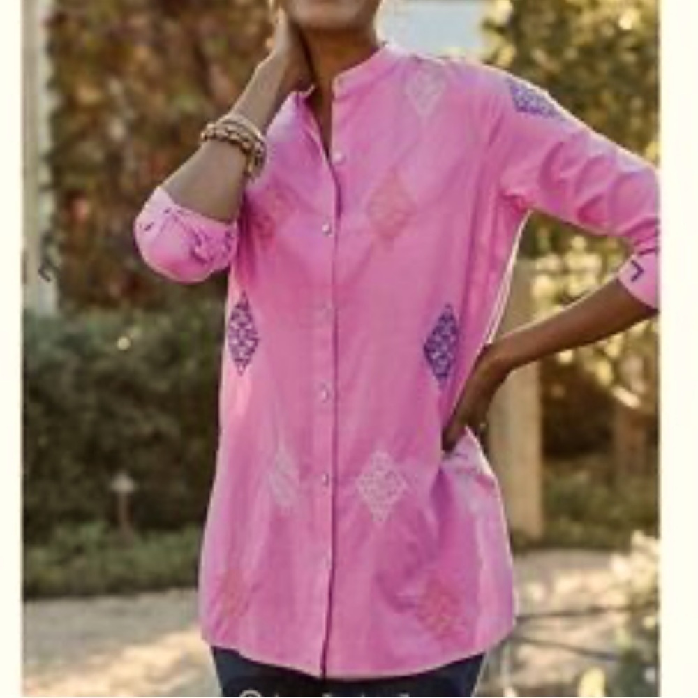 J. Jill Wearever Pink Collection Medallion Print Tunic, size XS